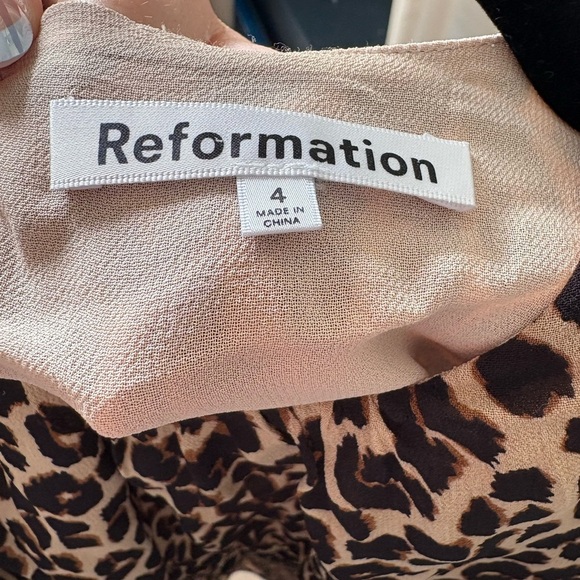 Reformation Leopard Print Mini Dress Size 4 Long Sleeve - Picture 3 of 4